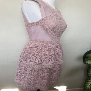 BCBGMaxAzria Dresses - BCBG Lavender Lace Cut out Party Dress BCBGMaxAzria Dresses - BCBG Lavender Lace Cut out Party Dress